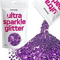 Hemway Premium Ultra Sparkle Glitter Multi Purpose Metallic Flake For Arts Crafts Nails Cosmetics Resin Festival Face Hair - Purple - Super Chunky (18 0125 3Mm) 100G 35Oz