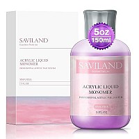 Saviland Monomer Acrylic Liquid - 5 Oz Professional Acrylic Nail Liquid Polymer High Capacity Acrylic Nail System For Acrylic Powder Fast Dry Flexible Non-Yellowing