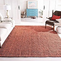 Safavieh Natural Fiber Collection 10 X 14 Rust Nf447C Handmade Chunky Textured Premium Jute 075-Inch Thick Area Rug