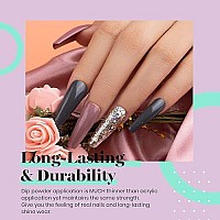 Beetles Dip Powder Nail Kit Starter - Nude Gray Pink 8 Colors Nail Dipping Powder Kit for French Nail, No LED Nail Lamp Needed Manicure Kit Nail Art DIY Home Decoration Gifts for Women