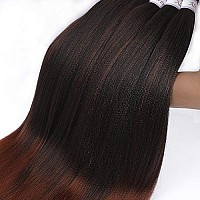 Ombre Braiding Hair 350# Copper Red 30 Inch 8 Packs Professional Synthetic Braid Hair Extensions Crochet Braids, Yaki Texture, Hot Water Setting (30 Inch,T1B/350)