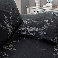 Elegant Comfort Luxury Soft Bed Sheets Marble Pattern 1500 Thread Count Percale Egyptian Quality Softness Wrinkle And Fade Resistant (4-Piece) Bedding Set, Twintwin Xl, Black