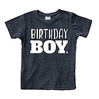 Birthday Boy Shirt Toddler Boys Outfit First Happy 2T 3T 4 Year Old 5 Kids 6Th (Charcoal Black, 4 Years)