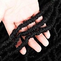 Soft Locs Crochet Hair 24 Inch 6 Packs Black Faux Locs Crochet Hair Curly Wavy Crochet Braids Synthetic Hair African Hair Extensions For Black Women (24 Inch, 1B)