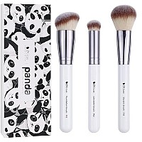 DUcare Makeup Brushes 3Pcs Foundation Contour Brush& Concealer Brush& Blusher Brush Face Kabuki Blush Bronzer Travel Buffing Stippling Contour Liquid Blending Makeup brush set White