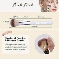 DUcare Makeup Brushes 3Pcs Foundation Contour Brush& Concealer Brush& Blusher Brush Face Kabuki Blush Bronzer Travel Buffing Stippling Contour Liquid Blending Makeup brush set White