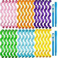 30 Pieces Heatless Waves Curlers Spiral Curls Styling Kit No Heat Hair Waver Spiral Curlers Rollers With 2 Pieces Styling Hooks For Most Hairstyles (25 Cm)