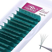 Volume Lash Extensions Thickness 007Mm D Curl 15-20Mm Green Volume Eyelash Extensions C D Curl Easy Fans 2D-20D Self Fanning Lashes By Fadvan (Green 007-D, 15-20Mm)