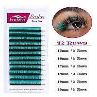 Volume Lash Extensions Thickness 007Mm D Curl 15-20Mm Green Volume Eyelash Extensions C D Curl Easy Fans 2D-20D Self Fanning Lashes By Fadvan (Green 007-D, 15-20Mm)