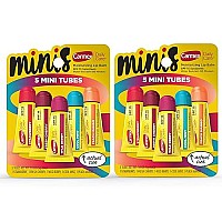 Carmex Daily Care Minis Moisturizing Lip Balm Tubes with SPF 15, Strawberry, Cool Mint, Wild Berry, Peach Mango and Fresh Cherry Lip Balm Pack - 0.18 OZ Each, 5 Count (Pack of 2)