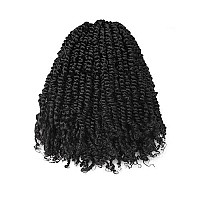 Toyotress Tiana Passion Twist Hair - 10 Inch 6 Pcs Pre-Twisted Crochet Braids Natural Black, Synthetic Braiding Hair Extensions (10 Inch, 1B)