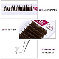 Volume Eyelash Extensions Brown Lash Extensions 007 Cd Curl 8-14Mm Mix Easy Fan Volume Lashes 3D-20D Lash Self Fanning Automatic Blooming Flower Eyelashes Extension By Fadvan (Brown 007-C, 8-14Mm)