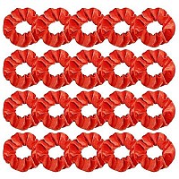 Didder 20 Pcs Hair Scrunchies Velvet Elastics Scrunchy Hair Ties Orange Soft Scrunchie Bobbles Ropes Scrunchie Solid Color Hair Bands For Women Girls