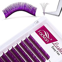 Purple Eyelash Extensions 007Mm Cd Curl Volume Lash Extensions 8-14Mm Self Fanning 3D 4D 6D 10D Rapid Automatic Blooming Flower Eyelashes Extension C Curl Used By Fadvan (Purple 007-C, 8-14Mm)