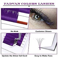 Purple Eyelash Extensions 007Mm Cd Curl Volume Lash Extensions 8-14Mm Self Fanning 3D 4D 6D 10D Rapid Automatic Blooming Flower Eyelashes Extension C Curl Used By Fadvan (Purple 007-C, 8-14Mm)