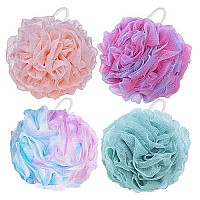 75Gpcs Bath Puffs, Large Body Exfoliating Loofah Shower Sponges For Men And Women Showering - Set Of 4