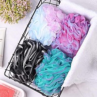 4 Pieces Loofah Bath Sponge Xl 75Gpcs Bath Puffs Body Wash Sponge For Shower Exfoliate