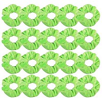 Didder 20 Pcs Hair Scrunchies Solid Color Soft Scrunchies Hair Ties Green Velvet Scrunchy Elastics Bobbles Ropes Scrunchie Hair Bands For Women Girls