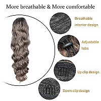 Kethbe 24 Inch Drawstring Ponytail Hair Extensions Long Wavy Synthetic Hairpieces Wrap Around Ponytail For Women (6-20)