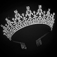 Cocide Queen Tiaras And Crown With Comb For Women Silver Crystal Headband Rhinestones Princess Hairpiece For Girls Wedding Hair Accessories For Bridesmaids Bridal Prom Halloween Costume Cosplay Gifts