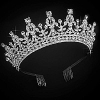 Cocide Queen Tiaras And Crown With Comb For Women Silver Crystal Headband Rhinestones Princess Hairpiece For Girls Wedding Hair Accessories For Bridesmaids Bridal Prom Halloween Costume Cosplay Gifts