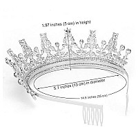 Cocide Queen Tiaras And Crown With Comb For Women Silver Crystal Headband Rhinestones Princess Hairpiece For Girls Wedding Hair Accessories For Bridesmaids Bridal Prom Halloween Costume Cosplay Gifts