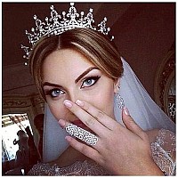 Cocide Queen Tiaras And Crown With Comb For Women Silver Crystal Headband Rhinestones Princess Hairpiece For Girls Wedding Hair Accessories For Bridesmaids Bridal Prom Halloween Costume Cosplay Gifts