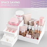 Mantello Bathroom Organizer Countertop- Make Up Organizers And Storage- Bathroom Counter Organizer And Skin Care Organizer, Makeup Organizer For Vanity- Black