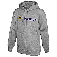 New Era Nfl Mens Cool Grey Gametime Pullover Performance Hoodie, Pro Football Sweatshirt, Minnesota Vikings, Medium