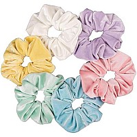 Whaline Macaron Theme Hair Scrunchies Large Velvet Elastic Scrunchy Bobbles Ice Cream Color Hair Bands Soft Hair Ties Hair Accessories For Girls Women, 6 Colors