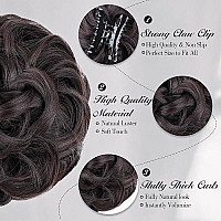 Deethens Claw Clip In Hair Bun Messy Curly Clip In Claw Hair Hairpieces Wave Natural Ponytail Synthetic Chignon For Women (Natural Black)