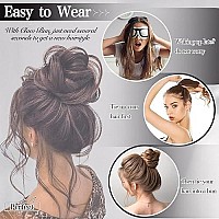 Deethens Claw Clip In Hair Bun Messy Curly Clip In Claw Hair Hairpieces Wave Natural Ponytail Synthetic Chignon For Women (Natural Black)