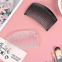 12 Pieces Plastic Side Hair Twist Comb French Twist Comb Hair Clips With Teeth For Fine Hair Accessories Women Girls, 4 Colors (23 Teeth)