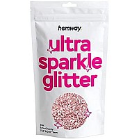 Hemway Premium Ultra Sparkle Glitter Multi Purpose Metallic Flake For Arts Crafts Nails Cosmetics Resin Festival Face Hair - Light Rose Gold - Extra Chunky (124 0040 1Mm) 100G 35Oz