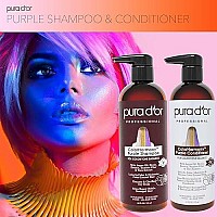 Pura D'Or Colorharmony Purple Conditioner (16Oz) For Bleached, Blonde, Silver & Color Treated Hair - Keratin, Bamboo Fiber, No Sulfates, Natural Ingredients - Men & Women, (84056)