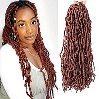 Blue Soft Locs Crochet Hair 18 Inch 6 Packs Long Faux Locs Crochet Hair Curly Wavy Crochet Braids Fiber Synthetic Hair African Hair Extensions(18 Inch, Blue)