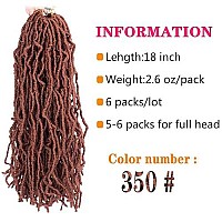 Blue Soft Locs Crochet Hair 18 Inch 6 Packs Long Faux Locs Crochet Hair Curly Wavy Crochet Braids Fiber Synthetic Hair African Hair Extensions(18 Inch, Blue)