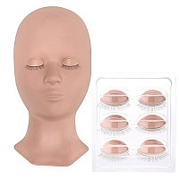 Pretty memory Lash Mannequin Head, Eyelash Mannequin Head with Eyelids, Silicone Mannequin Head for Makeup Practice and Lash Extension Training