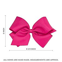 Wee Ones Girls Classic French Satin Hair Bow On A Weestay No-Slip Hair Clip Wknot Wrap Center, King, Ecru