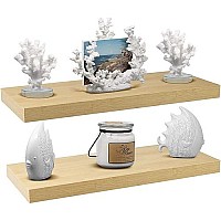 Sorbusa Floating Shelf - Hanging Wall Shelves Decoration - Perfect Trophy Display, Photo Frames - Extra Long 24 Inch (Maple Wood)