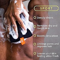 Cleanlogic Sport Exfoliating Body Scrubber, Large Exfoliator Tool For Athletes, Daily Skincare Routine For Smooth Clean Skin, Assorted Colors, 3 Count Value Pack