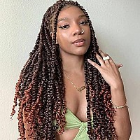 Leeven 24 Inch Long Water Wave Crochet Hair For Passion Twist 7 Packs Goddess Locs Crochet Hair Omber Copper Red Passion Twists Hair For Butterfly Locs Braids Hair For Women T350