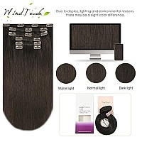 Windtouch Clip In Hair Extensions Human Hair Dark Brown Hair Extensions For Women 15Inch 70G 7Pcs 2 Gift For Women