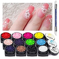 Ownest 12 Colors Sculpture Painting Nail Gel Set,3D Nail Carved Gel Sculpture Creative Painting Glue Soak Off UV,with 1 Carved Painting Pen