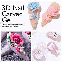 Ownest 12 Colors Sculpture Painting Nail Gel Set,3D Nail Carved Gel Sculpture Creative Painting Glue Soak Off UV,with 1 Carved Painting Pen