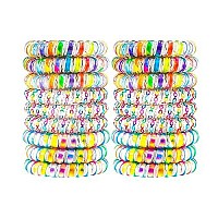 79Style 15Pcs Spiral Hair Ties Traceless Coil Hair Ties Rainbow Plastic Phone Cord Ponytail Holders For Girls Toddlers And Women Thick Thin Curly (3 Candy Colors -Large Size)