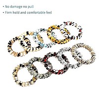 79Style 30Pcs Spiral Hair Ties No Crease Coil Hair Ties Spiral Ponytail Holder Plastic Scrunchies For Thick Curly Hair Girls Women (Leopard 10 Colors)