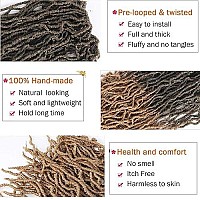 Ombre New Soft Faux Locs 36Inch 6Packs Super Long Brown Goddess Locs Crochet Hair Natural Pre Looped Natural Crochet Braid Curly Wave Braiding Hair36Inch T27