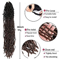 Soft New Faux Locs 36Inch 6Pack Super Long Goddess Locs Crochet Hair Natural Pre Looped Natural Crochet Braid Curly Wave Braiding Hair36Inch T30