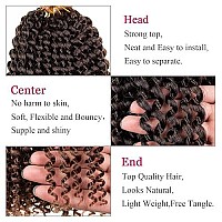 Leeven 2 Packs Ombre Brown Short Passion Twist Hair Pre Looped Water Wave Crochet Braiding Hair For Distressed Butterfly Locs 12 Inch Bohemian Hair For Passion Braids Twist Hair T30